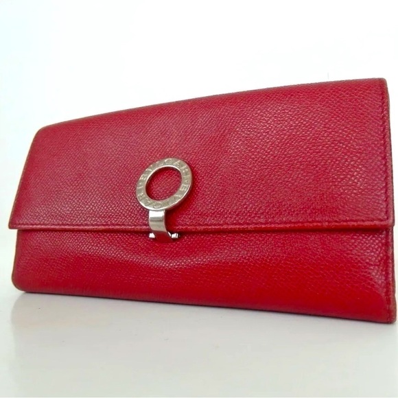 Bvlgari Bulgari Candy Apple Red Long Leather Wallet - Picture 1 of 10